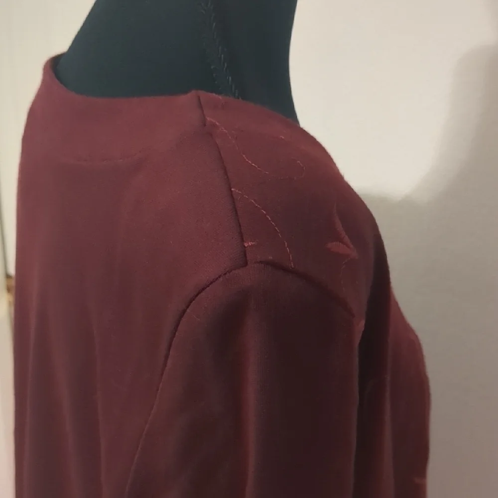Coldwater Creek Burgundy Embroidered Button Front Cardigan Jacket PM